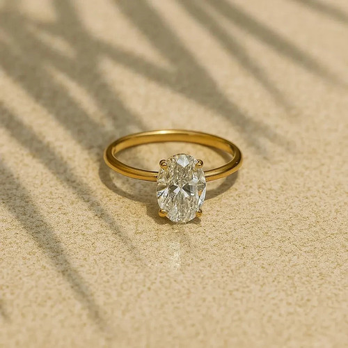 14k yellow gold carat oval - 2,