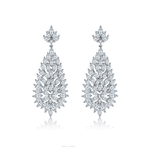 Women 18k white gold waterdrop - white,