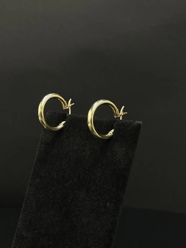 10k gold small hoop earrings - small,